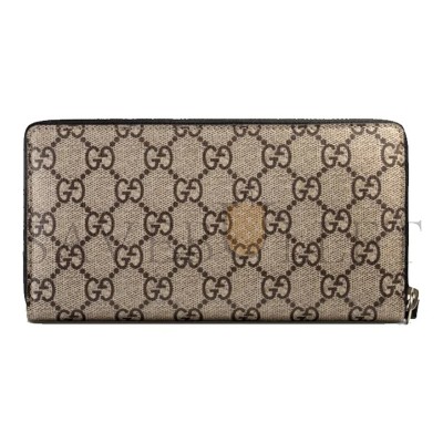 GUCCI GG SUPREME ROUND ZIPPER LONG WALLET 451273 (19*10*2.5cm)